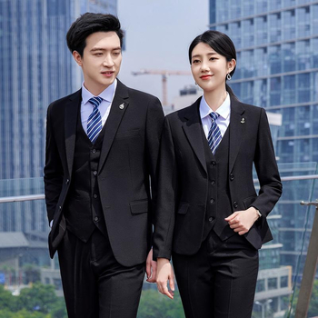 Костюм от две части за бизнес формално облекло, Slim Fit, плосък ревър, две копчета, полиестер–вискозна смес, централна задна цепка