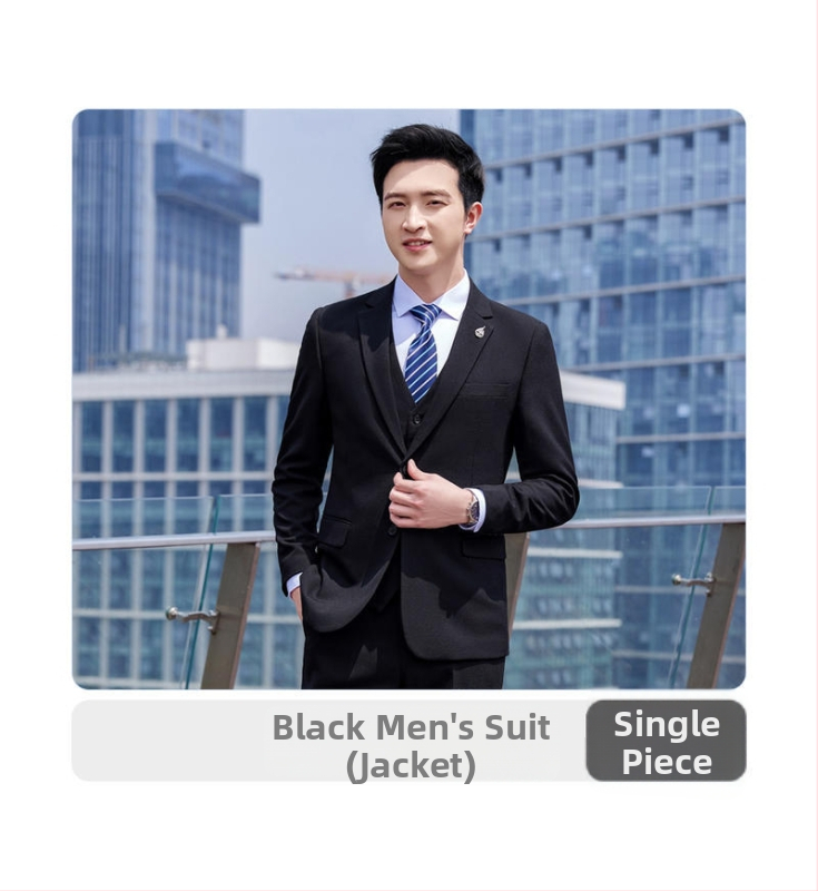 Dvojdielny obchodný formálny oblek, štíhly strih, plochý golier, dvojgombové zapínanie, zmes polyester–viskoz, centrálny zadný rozparok