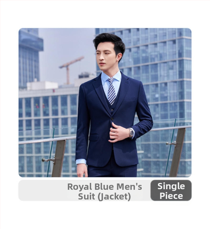 Dvojdielny obchodný formálny oblek, štíhly strih, plochý golier, dvojgombové zapínanie, zmes polyester–viskoz, centrálny zadný rozparok