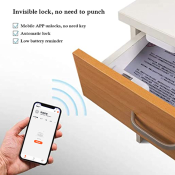 Bluetooth brava za ladice i ormari — ABS plast, Model: Bluetooth drawer cabinet lock, Brand: xys; Namijenjeno za dom i ured, ladice i ormari; Moderan jednostavan stil