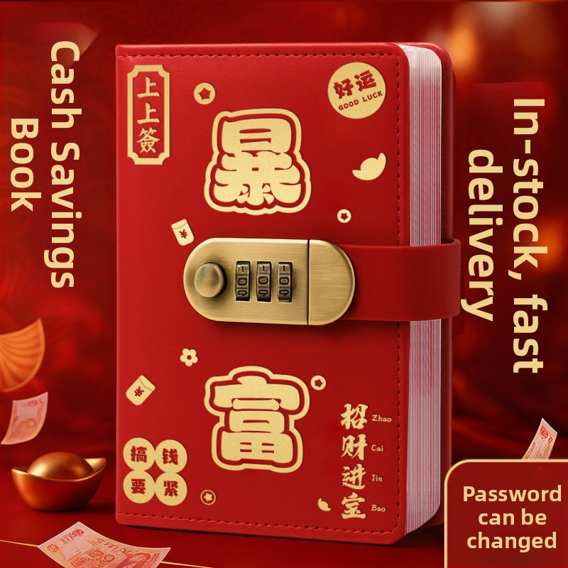 Knjiga za novčanice s lozinkom, kožna imitacija, vijčano povezivanje, nostalgičan retro stil bilježnice (Lozinka, Banknote, Imitacija kože, Vijčano povezivanje, Retro stil)