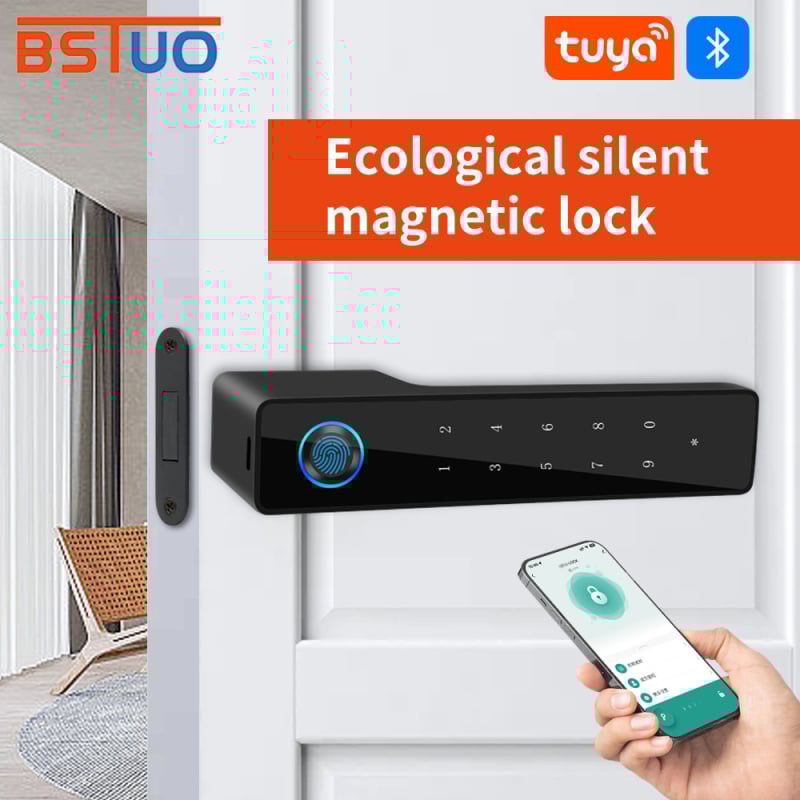 Încuietoare cu amprentă pentru uși din lemn — parolă magnetică, funcționare silențioasă, ecologică pentru apartamente