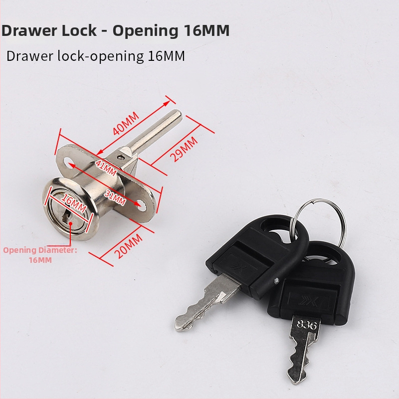 Loud bočna brava za namještaj – trostruki mehanizam zaključavanja ladice uz montažne dodatke, cinkova legura, moderan minimalistički stil