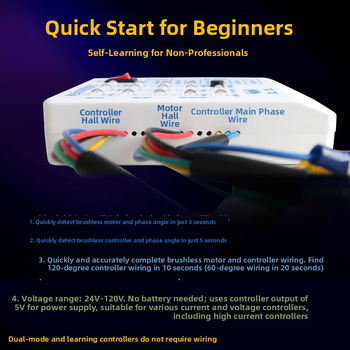 Yalan nástroj na rýchle zosúladenie fáz a zapojení pre testovanie riadiča motora