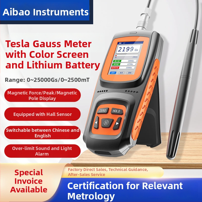 Acus GS-25 Ručni visoko precizni detektor magnetskog polja (gauss metar) — model GS-25; tip: prijenosni detektor magnetskog polja; težina: glavni blok ~120 g, sonda ~32 g