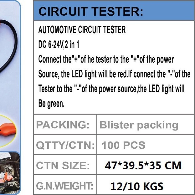 Car Laisi Τεστ Τάσης Αυτοκινήτου – Ηλεκτρικός Ελεγκτής Αυτοκινήτων και Εντοπιστής Κυκλωμάτων, 6–24 V