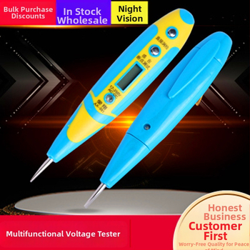 Napäťový tester pero s LED displejom a nočným videním, viaceré funkcie, rozsah 12–250 V