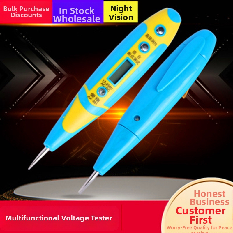 Napäťový tester pero s LED displejom a nočným videním, viaceré funkcie, rozsah 12–250 V