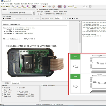 XGecu ADP-F48-EX-1 TSOP48 NOR testni nosač za 48-pinski čip, kompatibilan s programatorom T48