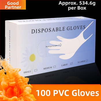Jednorazové PVC rukavice – hrubšie, bez pudru, balené v krabičke, 100 ks pre kozmetický salón