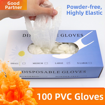 Jednorazové PVC rukavice – hrubšie, bez pudru, balené v krabičke, 100 ks pre kozmetický salón