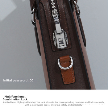 Üzleti táska, valódi bőr (felső réteg marhabőre), egyszínű mintázat, poliészter bélés, vízálló