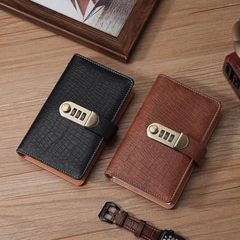 Bilježnica s ovitkom od imitacije kože u krokodilskom uzorku, zaključavanje lozinkom, veza s labavim listovima, papir 40 gsm, 50–100 stranica