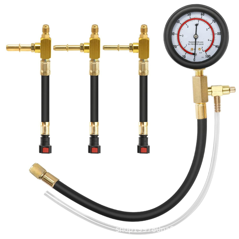 Set za testiranje tlaka goriva u automobilu, 0-100 psi, uz spojnice za gorivovod 9.49, 7.89, 6.30, bakar i guma