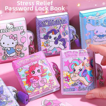 Zapisnik za lozinke s zaključavanjem - sladak crtani dizajn My Little Pony, PVC korica, žičano povezivanje, papir od sirovog drvenog pulpa, 50-100 stranica, uredski stil