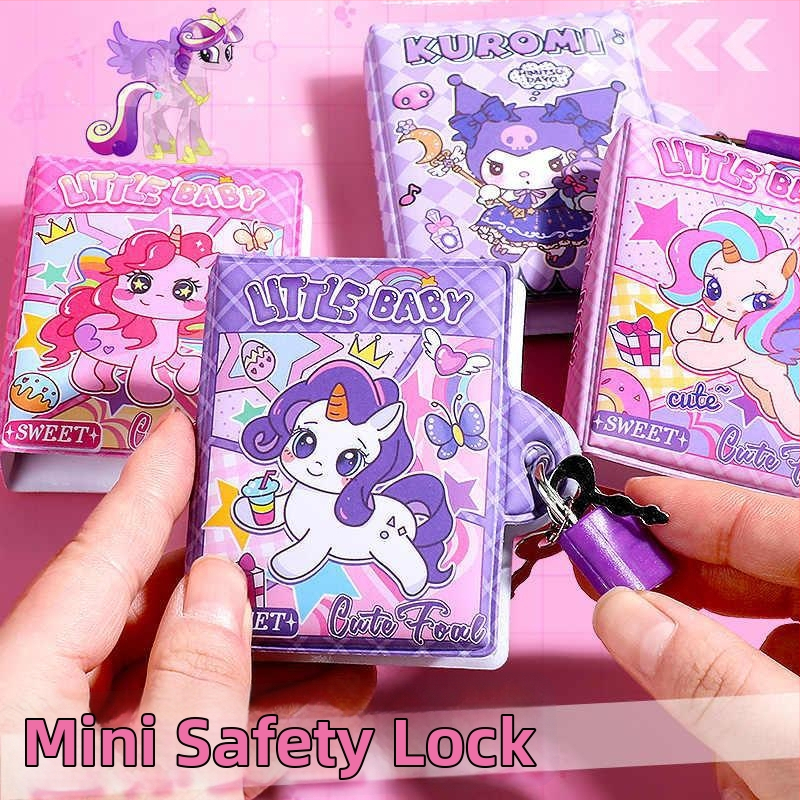 Zapisnik za lozinke s zaključavanjem - sladak crtani dizajn My Little Pony, PVC korica, žičano povezivanje, papir od sirovog drvenog pulpa, 50-100 stranica, uredski stil