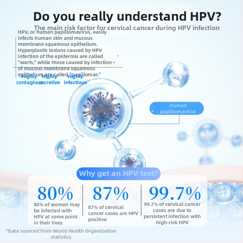 HPV tesztelő készlet, egyszer használatos, lágy anyag, 1 teszt személyenként, Yaji Pharmaceutical márka