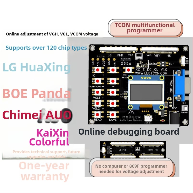Prijenosni alat za testiranje za podešavanje napona logičke ploče (VGH/VGL/VCOM), online podešavanje, bez računala, offline programiranje, za popravak televizora