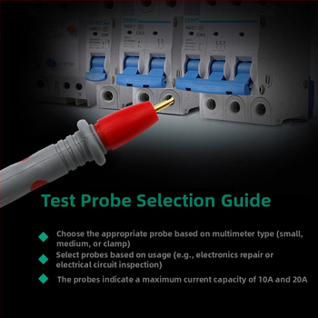 Multimeter testovacie vodiče, 20A, univerzálny tenký špič, kov + plast, Record Work