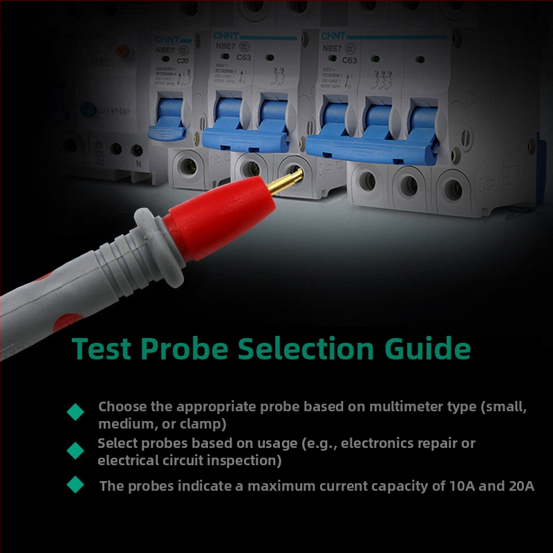 Multimeter testovacie vodiče, 20A, univerzálny tenký špič, kov + plast, Record Work