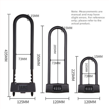 Üvegajtó zár, U-alakú, 4 számjegyű jelszóval, cinkötvözet, modell YF20708, magáncímke elérhető