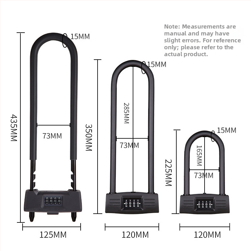 Üvegajtó zár, U-alakú, 4 számjegyű jelszóval, cinkötvözet, modell YF20708, magáncímke elérhető