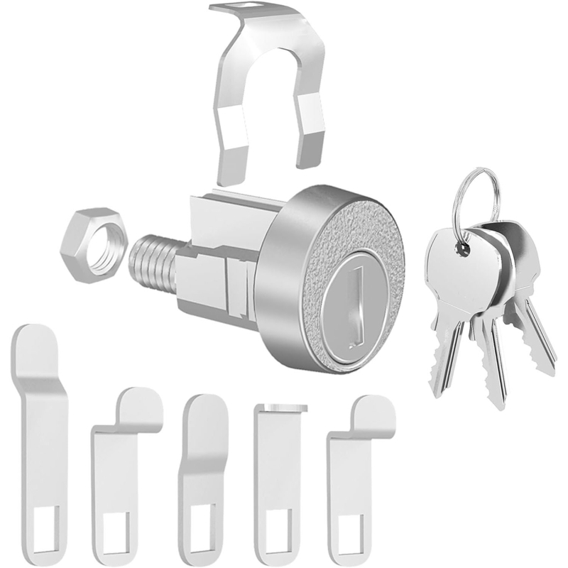 LIKAYO PD103-16 Szekrény/posta zárak készlet, 5 db, cinkötvözet, minden zárhoz saját kulcs