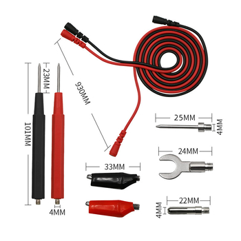 16‑в‑1 мултиметър тестово водило с бананов щепсел, комбиниран тест кабел, модел 2020032510, метал + лепило конструкция