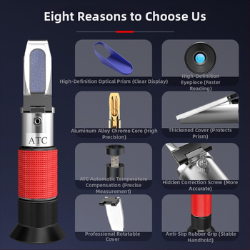 Autóhűtőfolyadék fagyáspont mérő, Propilén-glikol koncentráció mérő, Autó akkumulátor elektrolit hidrométer