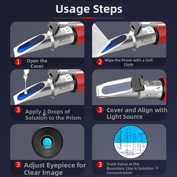 Autóhűtőfolyadék fagyáspont mérő, Propilén-glikol koncentráció mérő, Autó akkumulátor elektrolit hidrométer