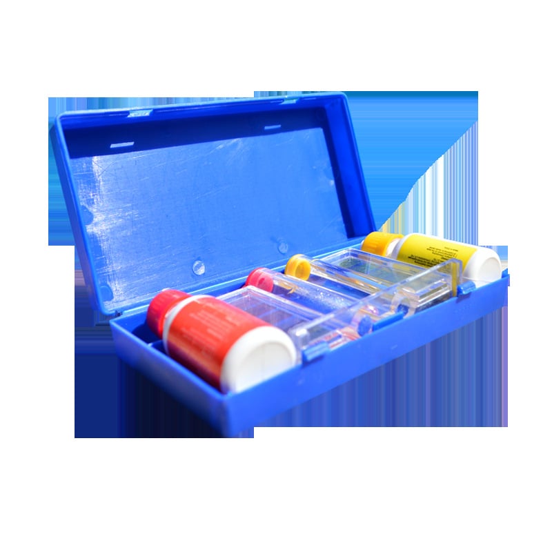 Set za testiranje kvalitete vode bazena: OTO reagijent, pH test, rezidualni klor i test kiseline i baze