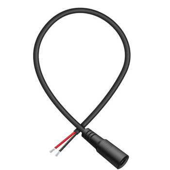 DC5521 ženski napajajući kabel, 0,3 mm², 2 vodiča, PVC izolacija, za nadzorne kamere, LED panelima i testnu opremu.