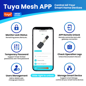 Έξυπνος κυλινδρος πόρτας 0704: πρόσβαση με δακτυλικό αποτύπωμα, κωδικό, εφαρμογή και κάρτα; 50 αποθηκευμένα δακτυλικά αποτυπώματα; >100000 ξεκλειδώσεις; σάρωση <1s; λειτουργεί από -20°C έως 55°C