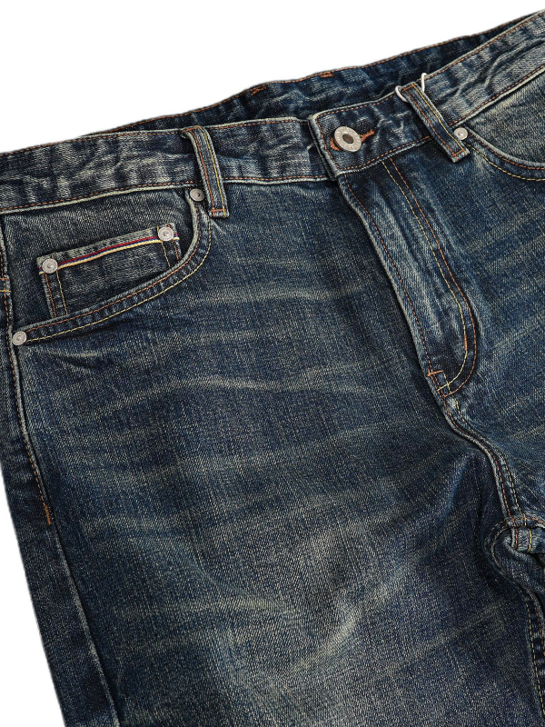Traperice od selvedge denima 15 oz, vintage teška izrada, straight kroj, zatvarač, srednji struk