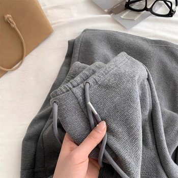 Široke pamučne hlače s visokim strukom, mikroelastičnost, panelno šivenje