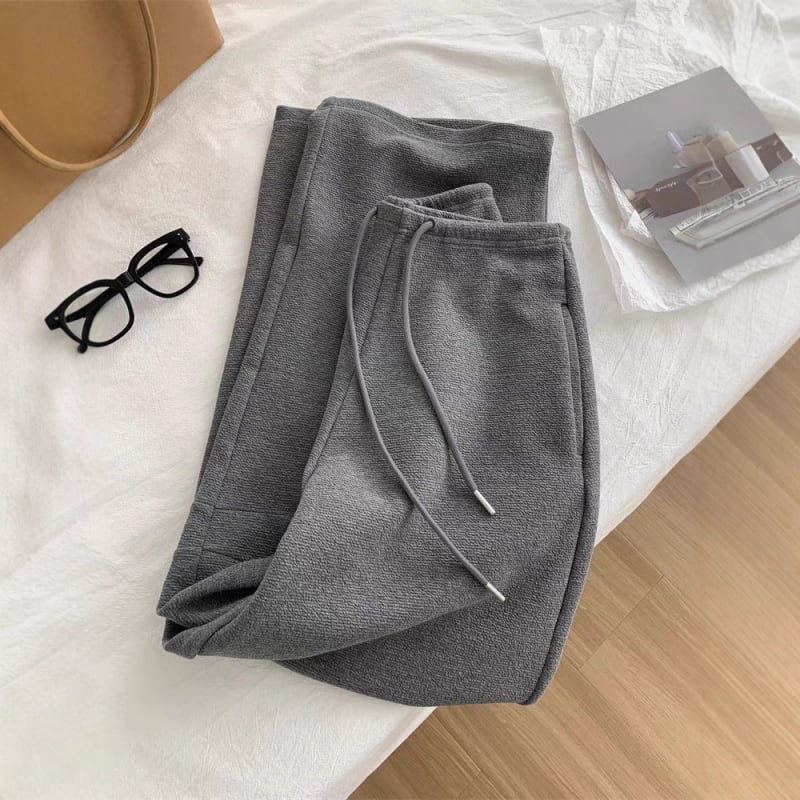 Široke pamučne hlače s visokim strukom, mikroelastičnost, panelno šivenje