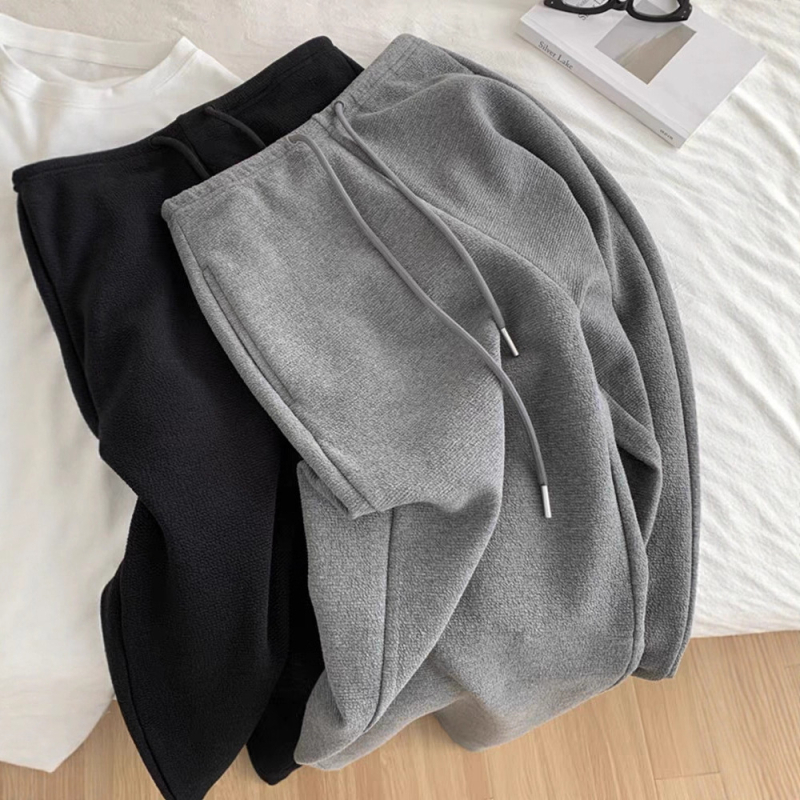 Široke pamučne hlače s visokim strukom, mikroelastičnost, panelno šivenje