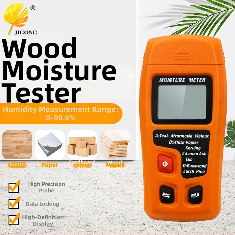 Fa nedvességmérő | Nedvességtartalom mérése | Alkalmas fa padlókhoz és kartondobozokhoz (Márka: Record Work)