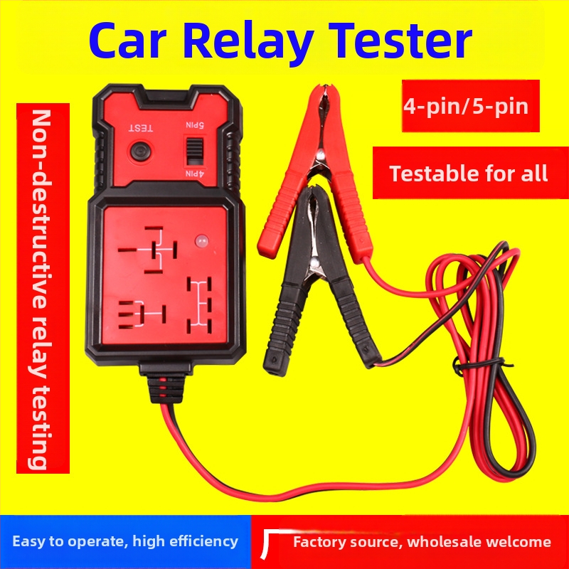 BJ-707 Testér a auto relé pre 4-pínové a 5-pínové relé, 12V napájanie, -20 až 50°C prevádzková teplota, kompatibilný s 12V autami