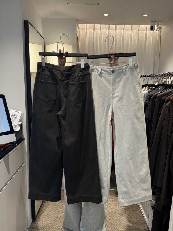 Humsmr Ženske pamučne hlače ravnog kroja, svakodnevne, debeo materijal, 95%+ pamuk, elegantan gradski stil, G0202