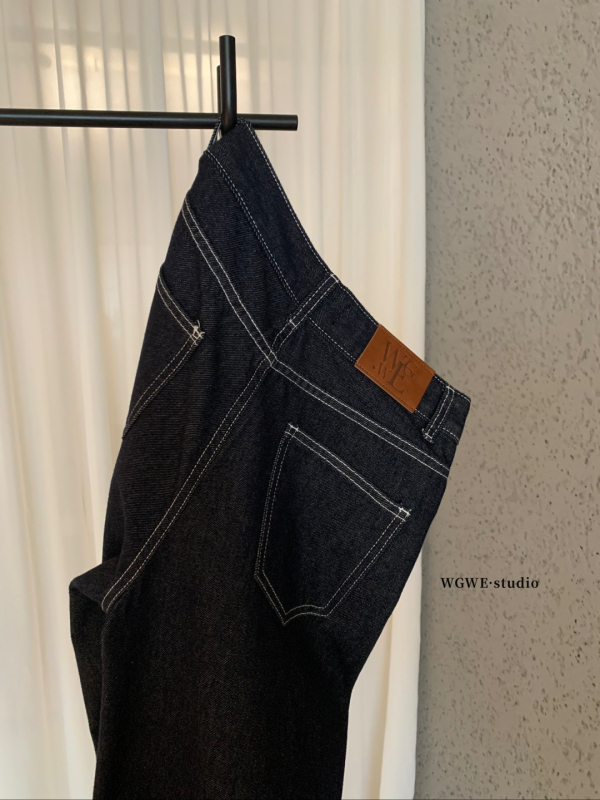 Hlače - široke nogavice, visokim strukom, denim s poliestrom ispod 30%, završna obrada bez glačanja
