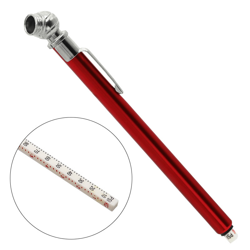 Mjerac tlaka u gumama, pero-tip, raspon 10–120 PSI, nehrđajući čelik cijev + plastična glava, za automobile, Xing Wei Qiang