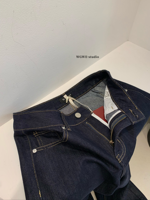 Traperice širokih nogavica, visokim strukom, denim, poliester manje od 30%