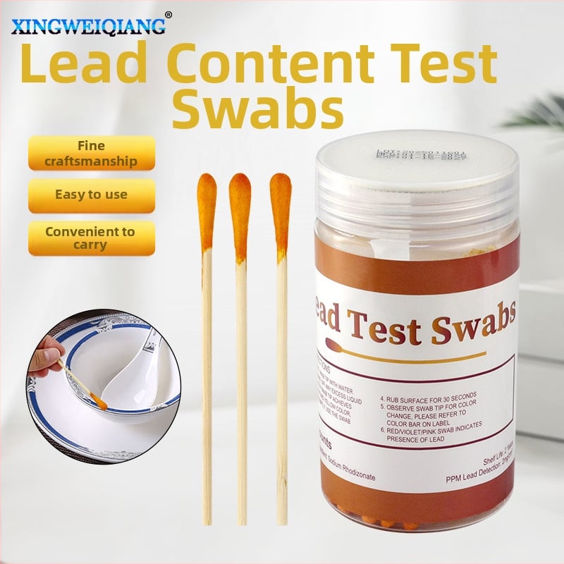 Kozmetikumok ólomtartalmának tesztelő tampon labor- és otthoni használatra (Ólom tesztelése a tárgyak felületein; Alkalmazás: kozmetikumok; Márka: Prosperity)