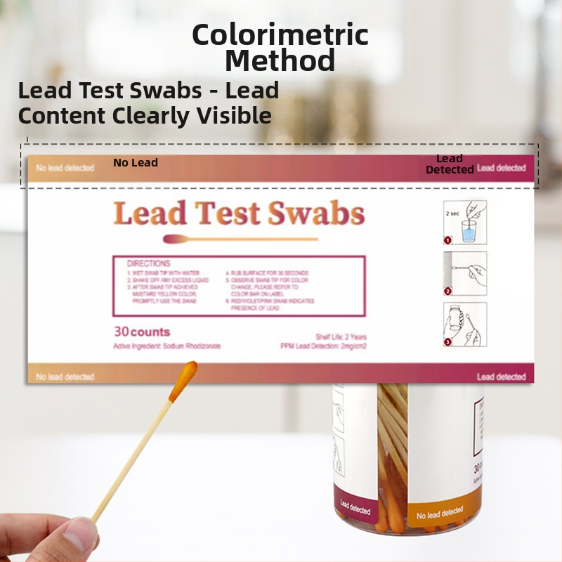 Kozmetikumok ólomtartalmának tesztelő tampon labor- és otthoni használatra (Ólom tesztelése a tárgyak felületein; Alkalmazás: kozmetikumok; Márka: Prosperity)