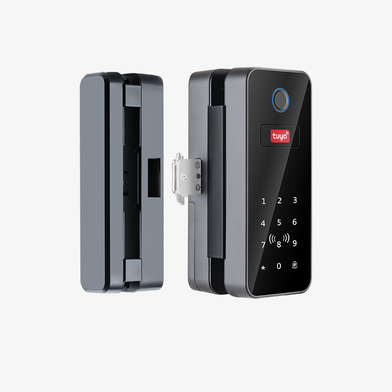 Bluetooth brava za staklena vrata s otiskom prsta, model B13, 64 pohranjenih otisaka, >200000 otključavanja, skeniranje <1 s, radna temperatura -30–60°C