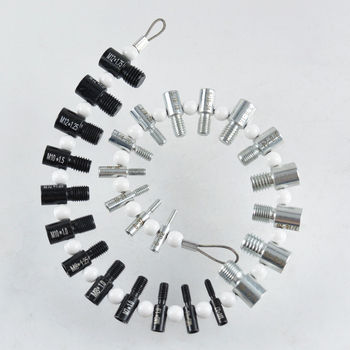 26 részes Go/No-Go menetellenőrző készlet gömbfejű csavarok és anyák meneteinek vizsgálatára – metrikus, imperiális és amerikai szabványok