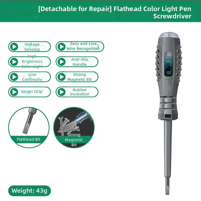 Viacfunkčný tester pero pre elektrikárov s LED indikátorom a magnetickou skrutkou