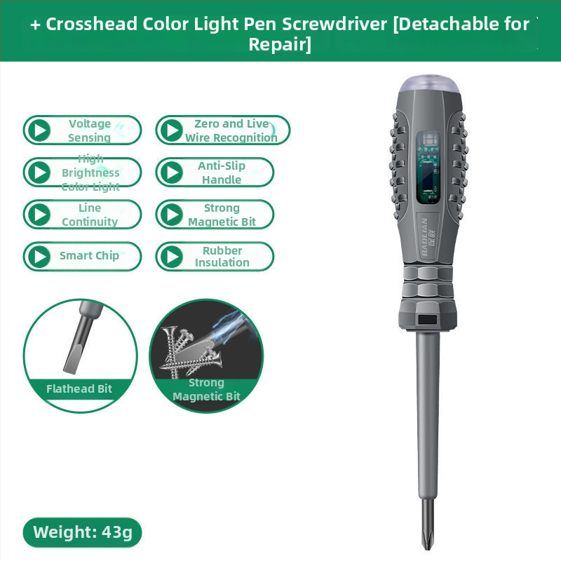 Viacfunkčný tester pero pre elektrikárov s LED indikátorom a magnetickou skrutkou