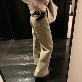 Traperice širokog kroja, isprane denim, srednji pojas, opušten kroj, uobičajena debljina